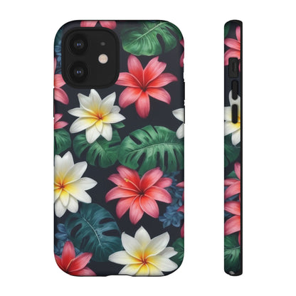 Hawaiian Flowers Phone Case for iPhone 8–16 Pro Max, iPhone 8 Plus–13 Mini, iPhone XS–XS Max, iPhone 11–14 Pro Max - Designed by Thalia