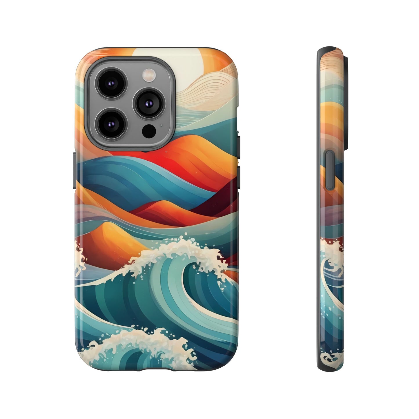 Retro Waves Phone Case for iPhone 8–16 Pro Max, Pixel 5–8 Pro, Galaxy S10–S24 Ultra - Designed by Thalia