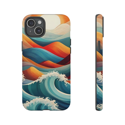 Retro Waves Phone Case for iPhone 8–16 Pro Max, Pixel 5–8 Pro, Galaxy S10–S24 Ultra - Designed by Thalia