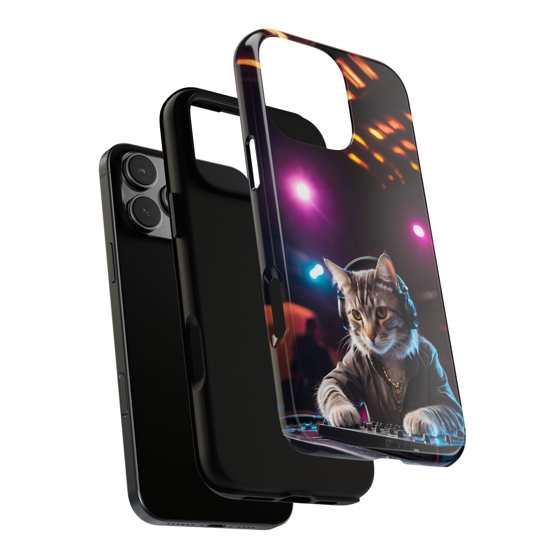 DJ Kitty Phone Case for iPhone 8–16 Pro Max, Pixel 5–8 Pro, Galaxy S10–S24 Ultra - Designed by Thalia