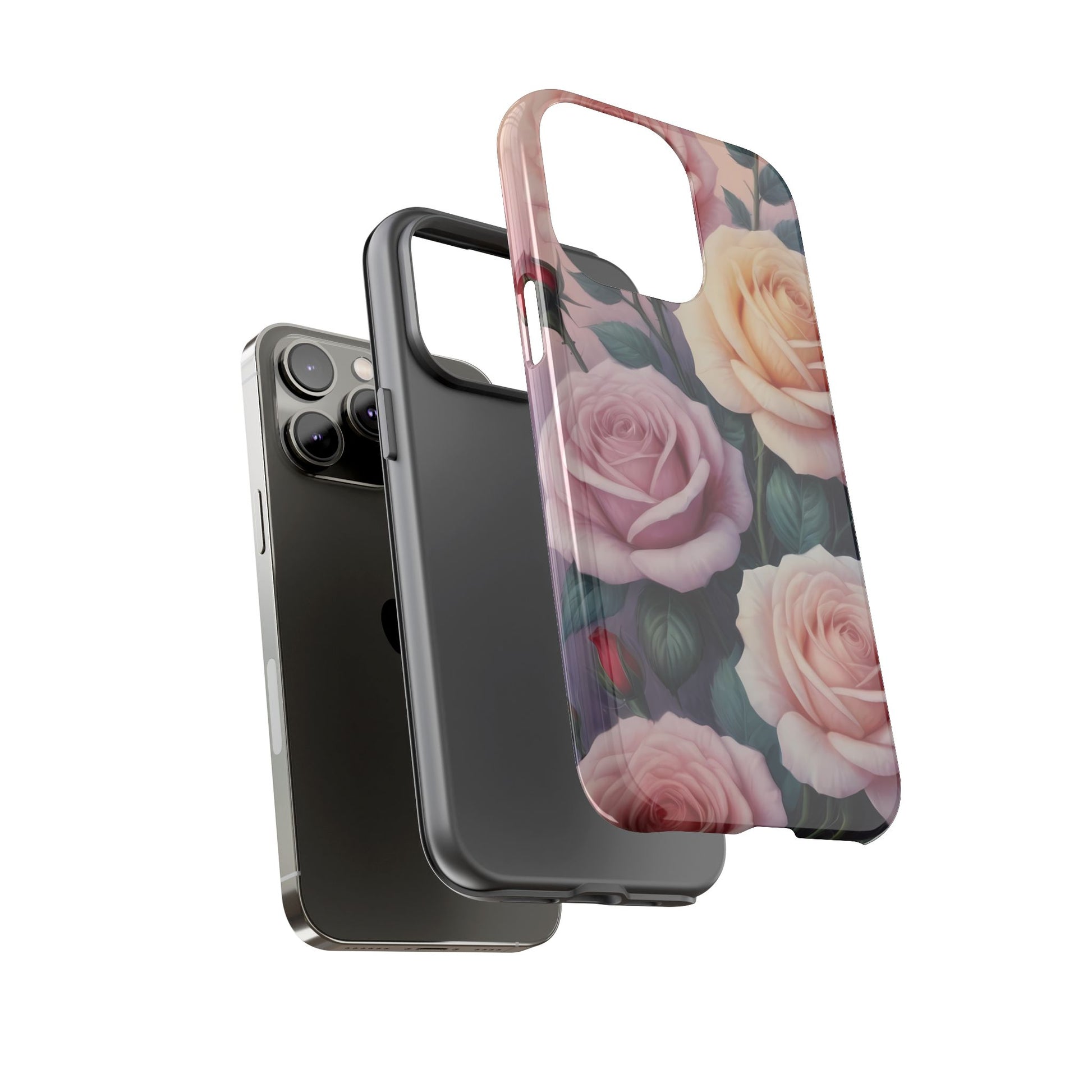 Bloom with Style - Roses Custom Phone Case for iPhone 8–16 Pro Max, iPhone 8 Plus–13 Mini, iPhone XS–XS Max, iPhone 11–14 Pro Max - Designed by Thalia