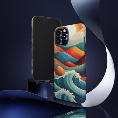 Retro Waves Phone Case for iPhone 8–16 Pro Max, Pixel 5–8 Pro, Galaxy S10–S24 Ultra - Designed by Thalia