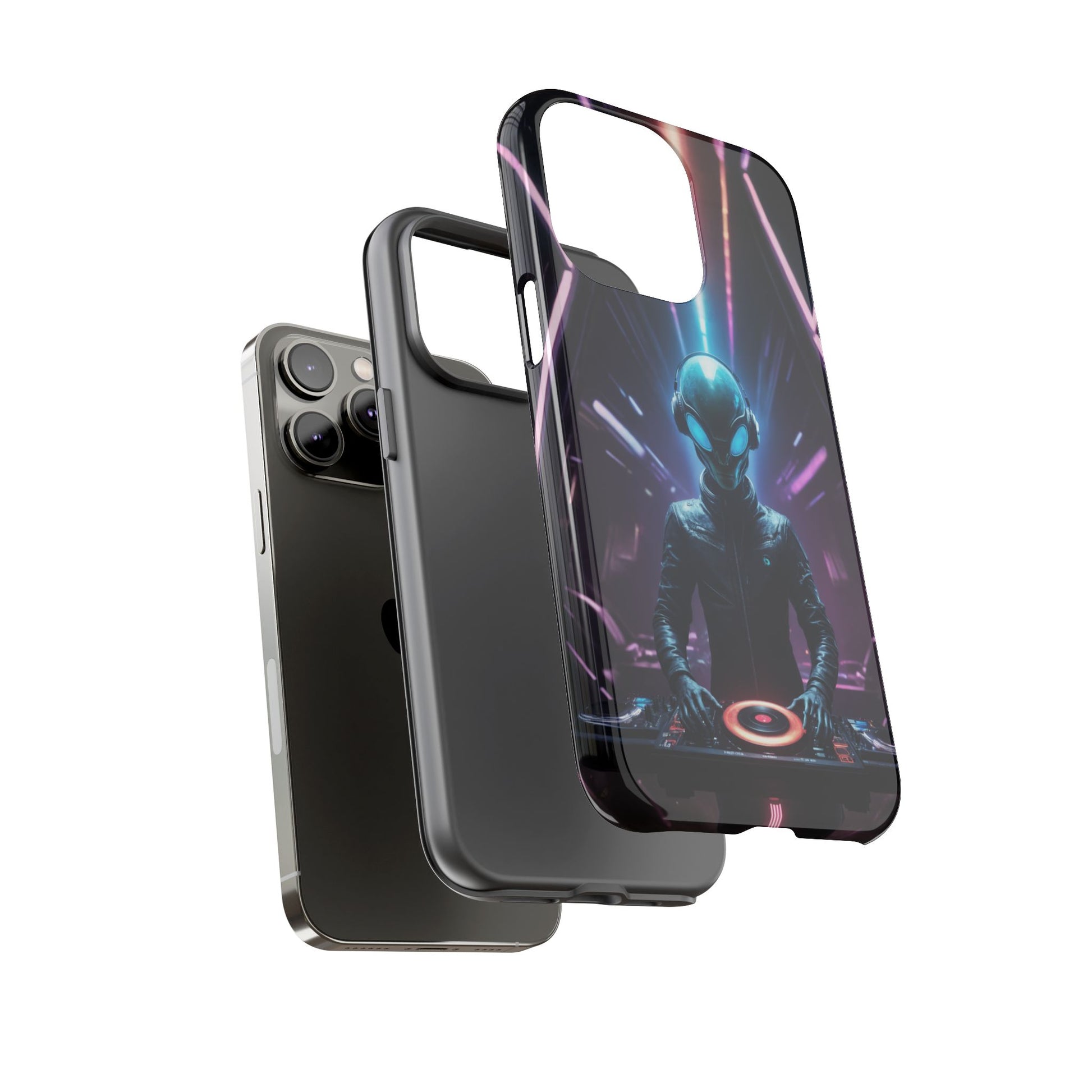 Alien DJ Phone Case for iPhone 8–16 Pro Max, Pixel 5–8 Pro, Galaxy S10–S24 Ultra - Designed by Thalia