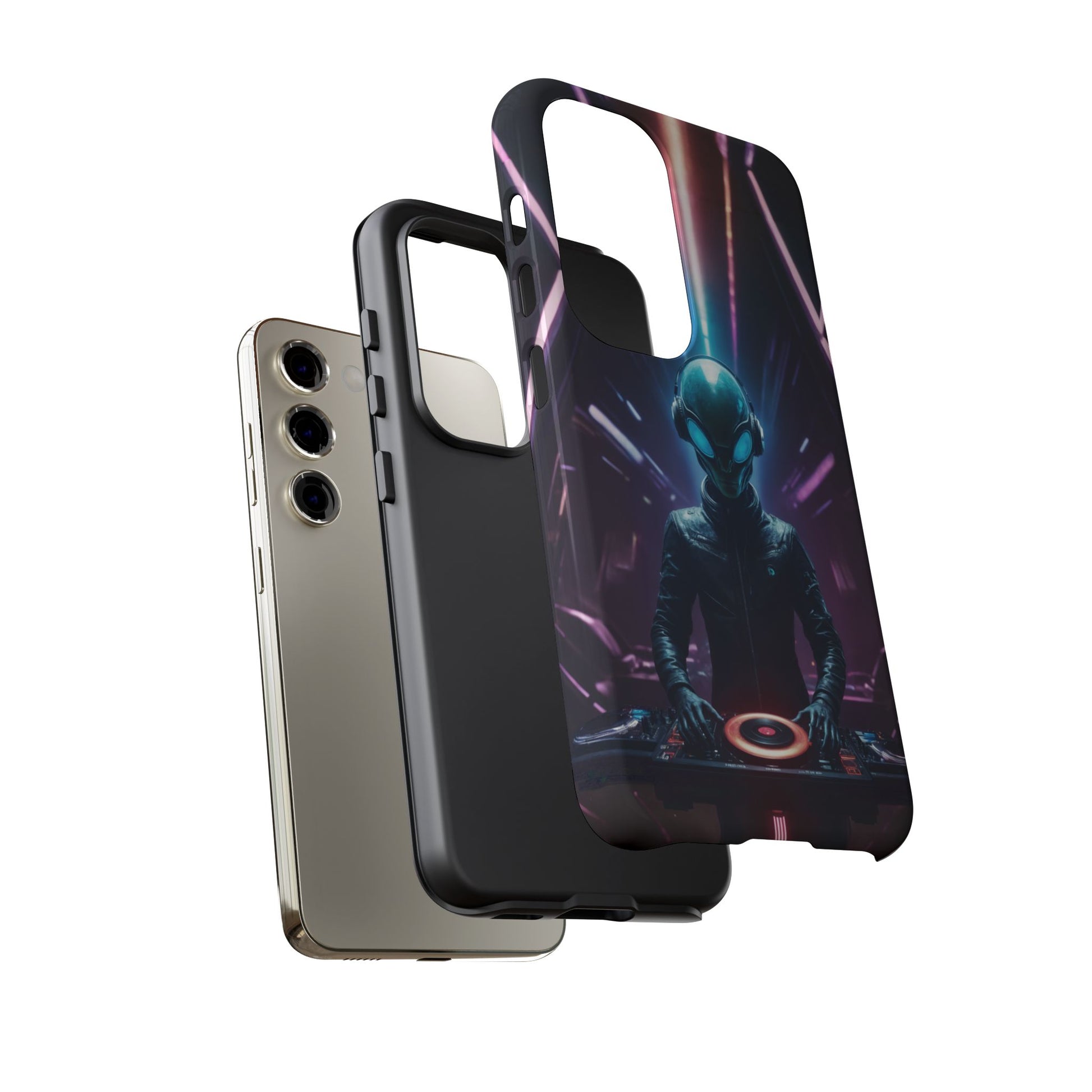 Alien DJ Phone Case for iPhone 8–16 Pro Max, Pixel 5–8 Pro, Galaxy S10–S24 Ultra - Designed by Thalia