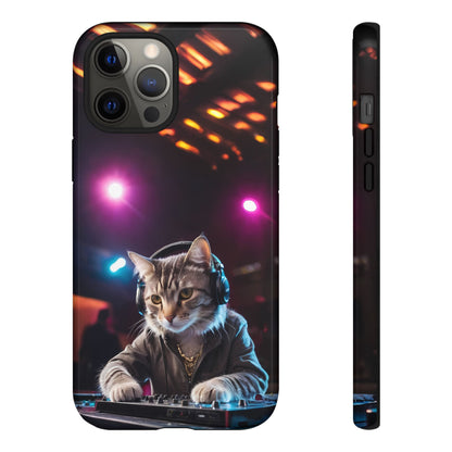 DJ Kitty Phone Case for iPhone 8–16 Pro Max, Pixel 5–8 Pro, Galaxy S10–S24 Ultra - Designed by Thalia