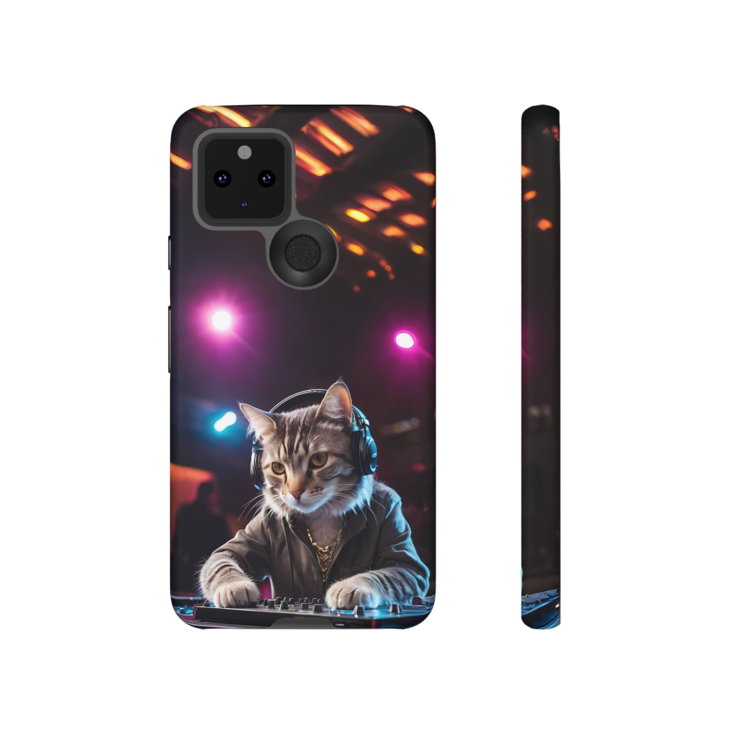 DJ Kitty Phone Case for iPhone 8–16 Pro Max, Pixel 5–8 Pro, Galaxy S10–S24 Ultra - Designed by Thalia