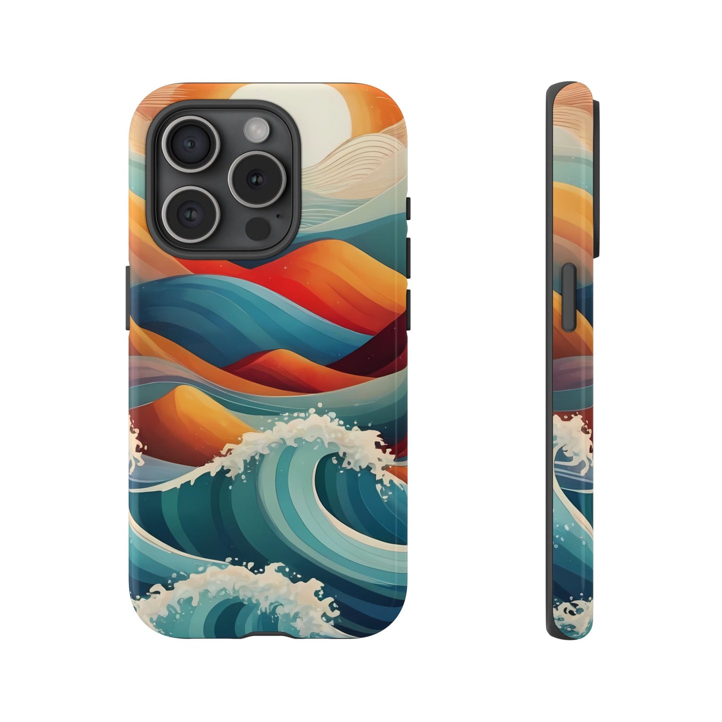 Retro Waves Phone Case for iPhone 8–16 Pro Max, Pixel 5–8 Pro, Galaxy S10–S24 Ultra - Designed by Thalia