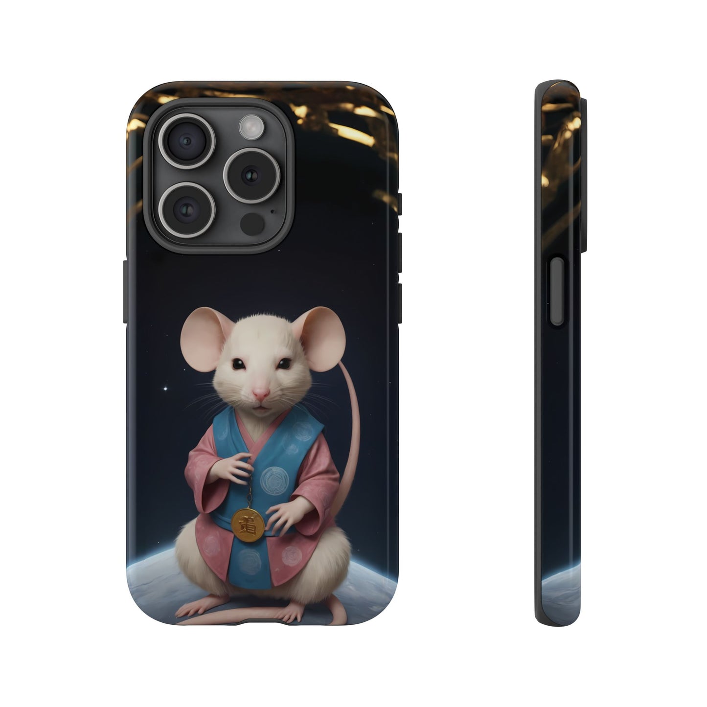 Chinese Zodiac Rat Phone Case for iPhone 8–16 Pro Max, iPhone 8 Plus–13 Mini, iPhone XS–XS Max, iPhone 11–14 Pro Max - Designed by Thalia