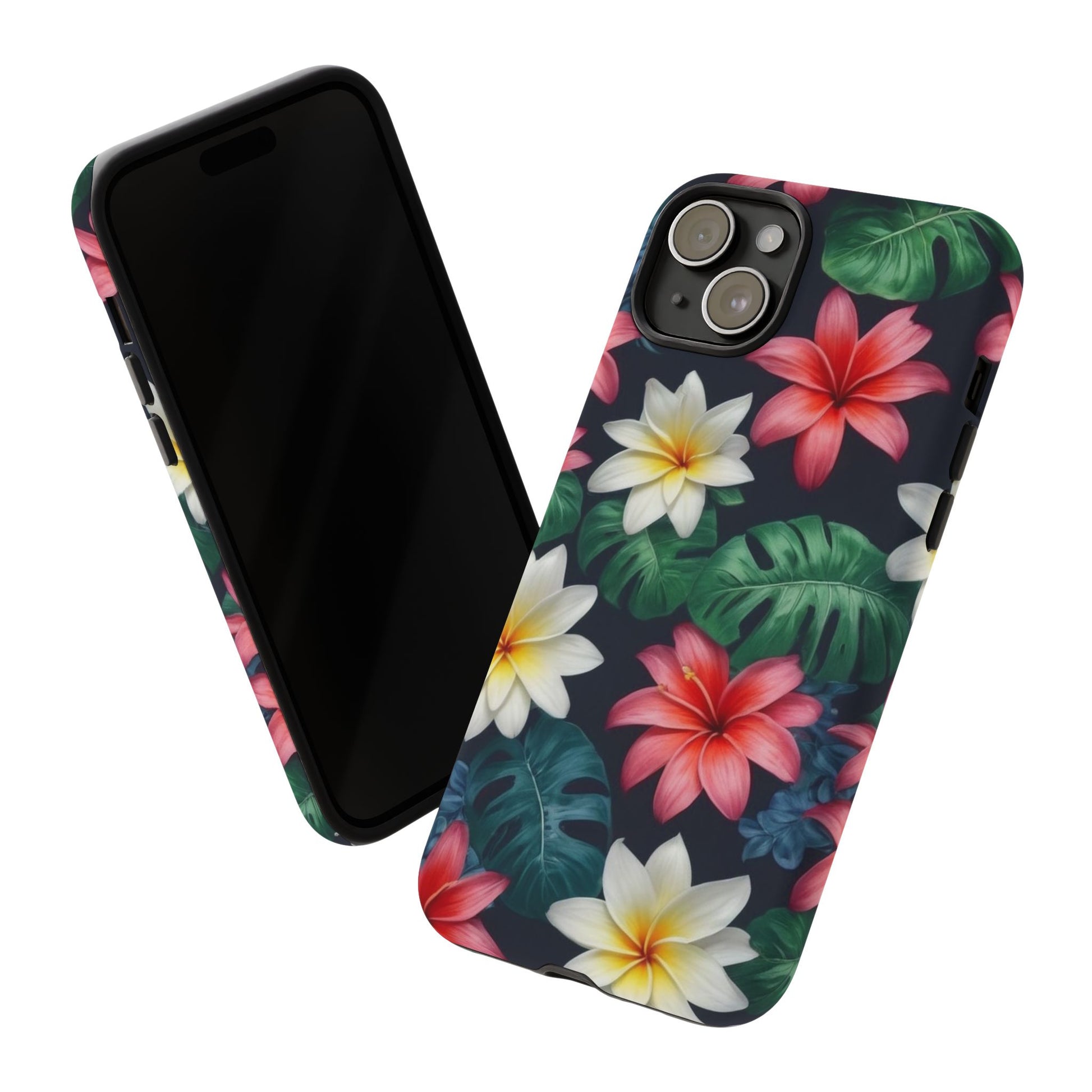 Hawaiian Flowers Phone Case for iPhone 8–16 Pro Max, iPhone 8 Plus–13 Mini, iPhone XS–XS Max, iPhone 11–14 Pro Max - Designed by Thalia