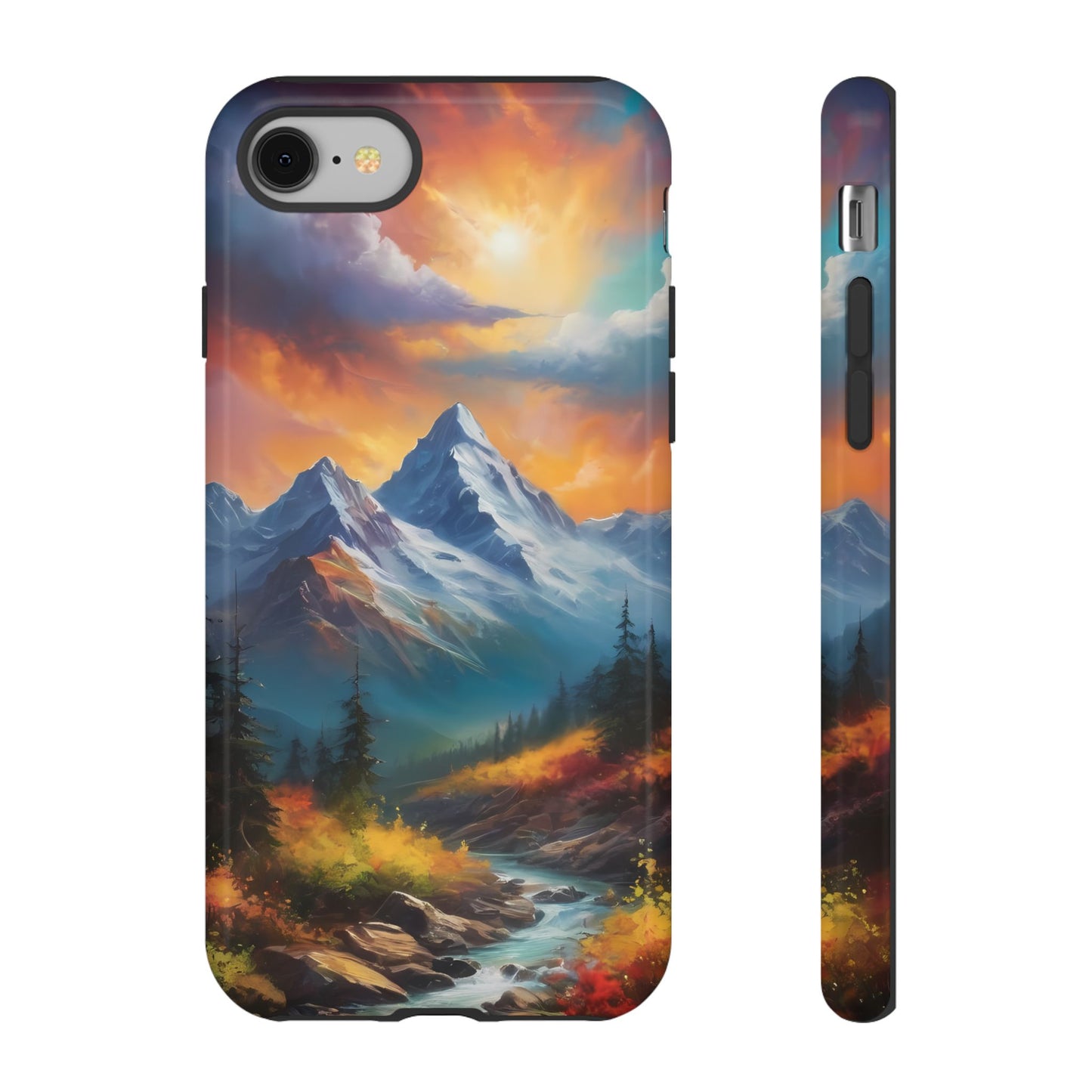 Mystic Mountains Stylish Unique UV Protected Phone Case for iPhone 8–16 Pro Max, iPhone 8 Plus–13 Mini, iPhone XS–XS Max, iPhone 11–14 Pro Max - Designed by Thalia