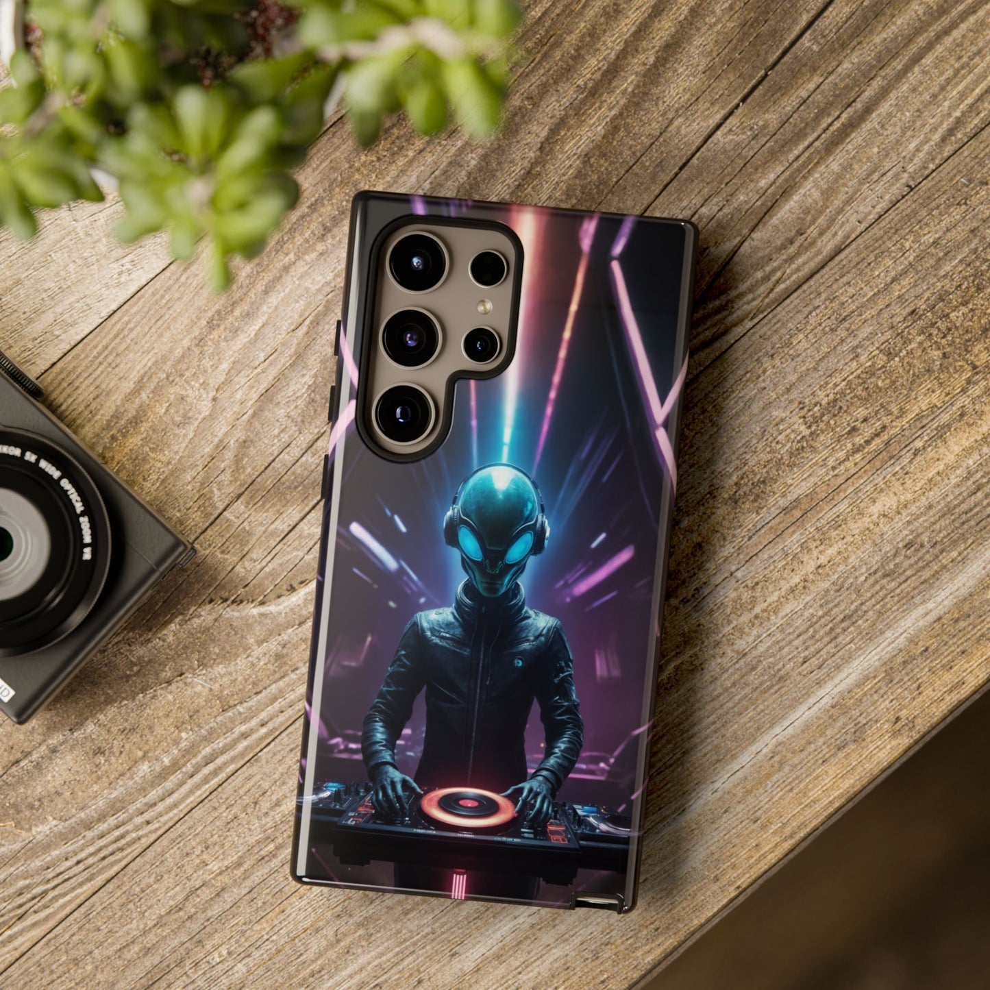 Alien DJ Phone Case for iPhone 8–16 Pro Max, Pixel 5–8 Pro, Galaxy S10–S24 Ultra - Designed by Thalia