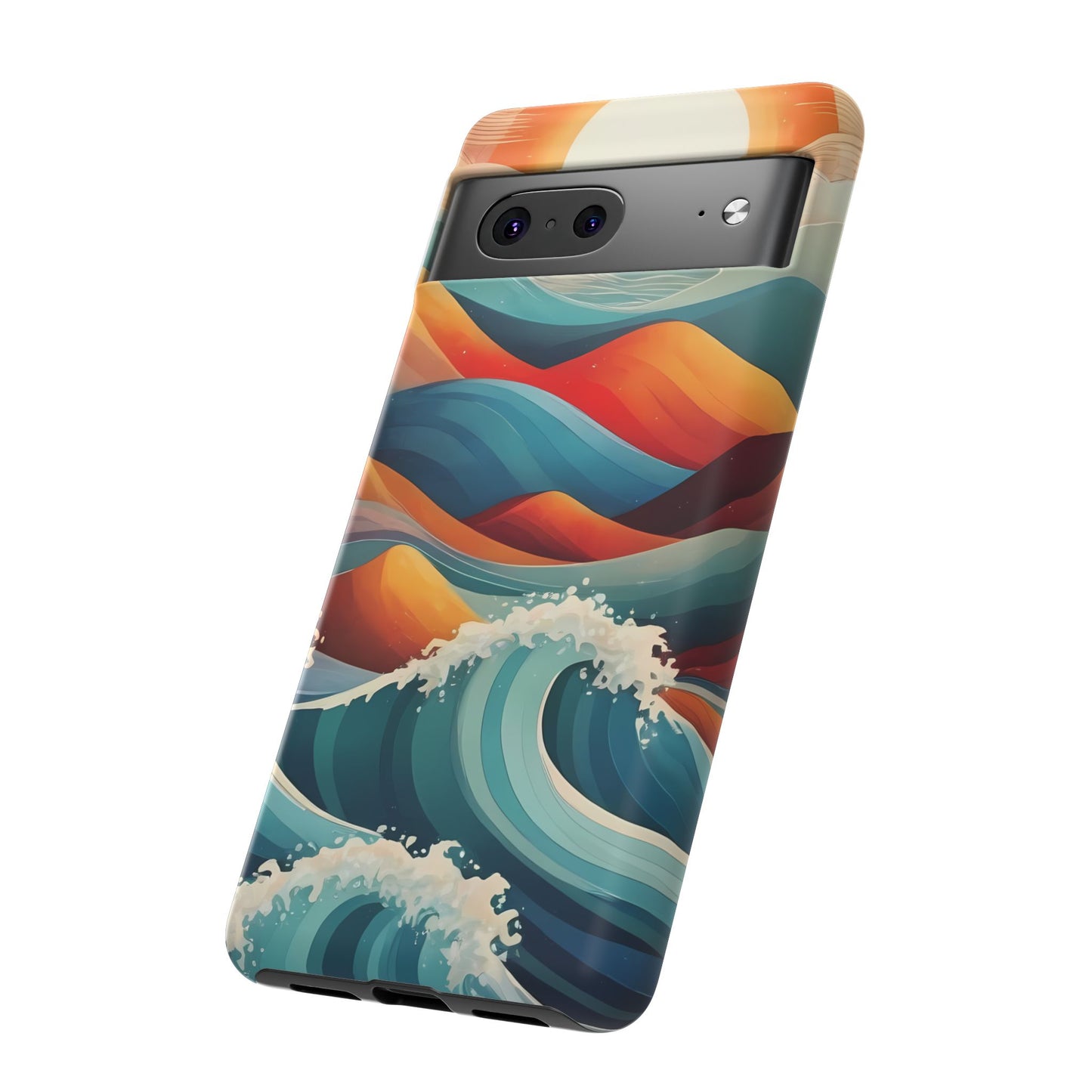 Retro Waves Phone Case for iPhone 8–16 Pro Max, Pixel 5–8 Pro, Galaxy S10–S24 Ultra - Designed by Thalia