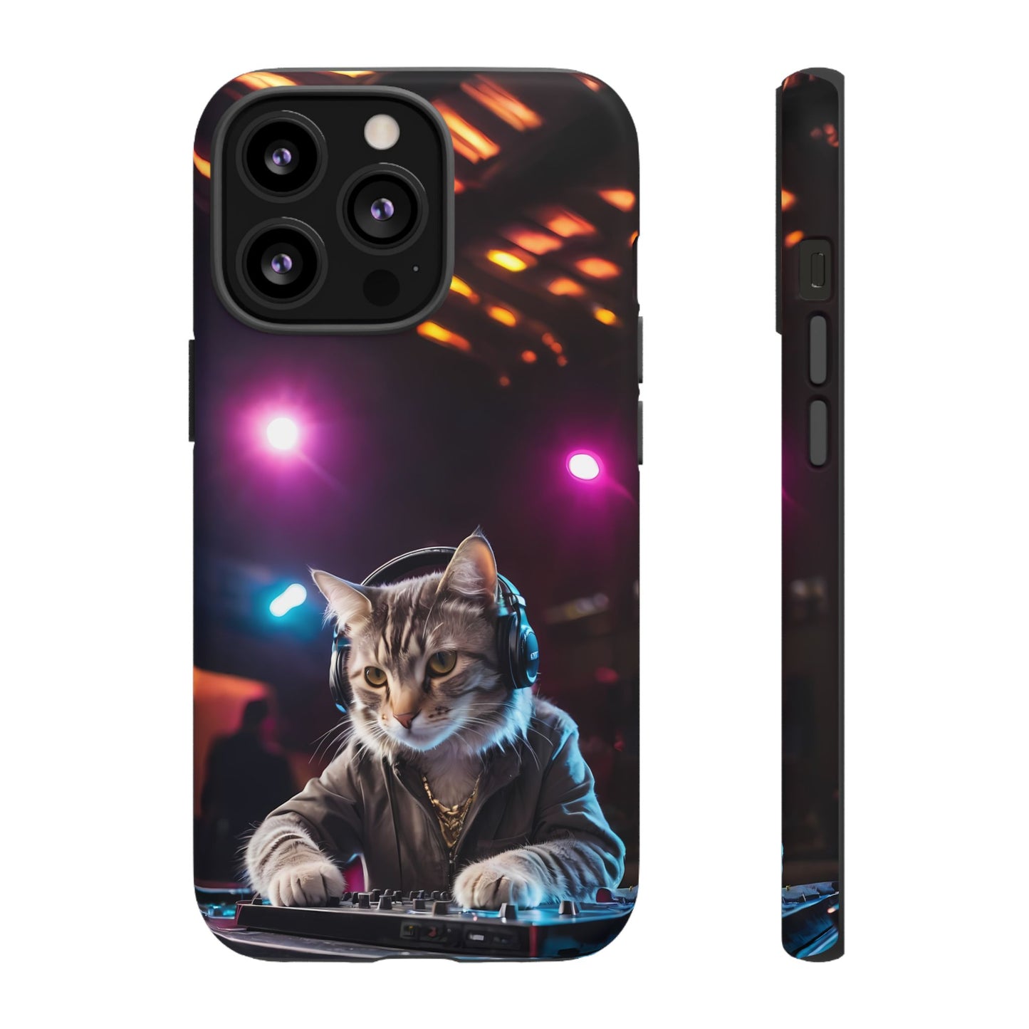 DJ Kitty Phone Case for iPhone 8–16 Pro Max, Pixel 5–8 Pro, Galaxy S10–S24 Ultra - Designed by Thalia