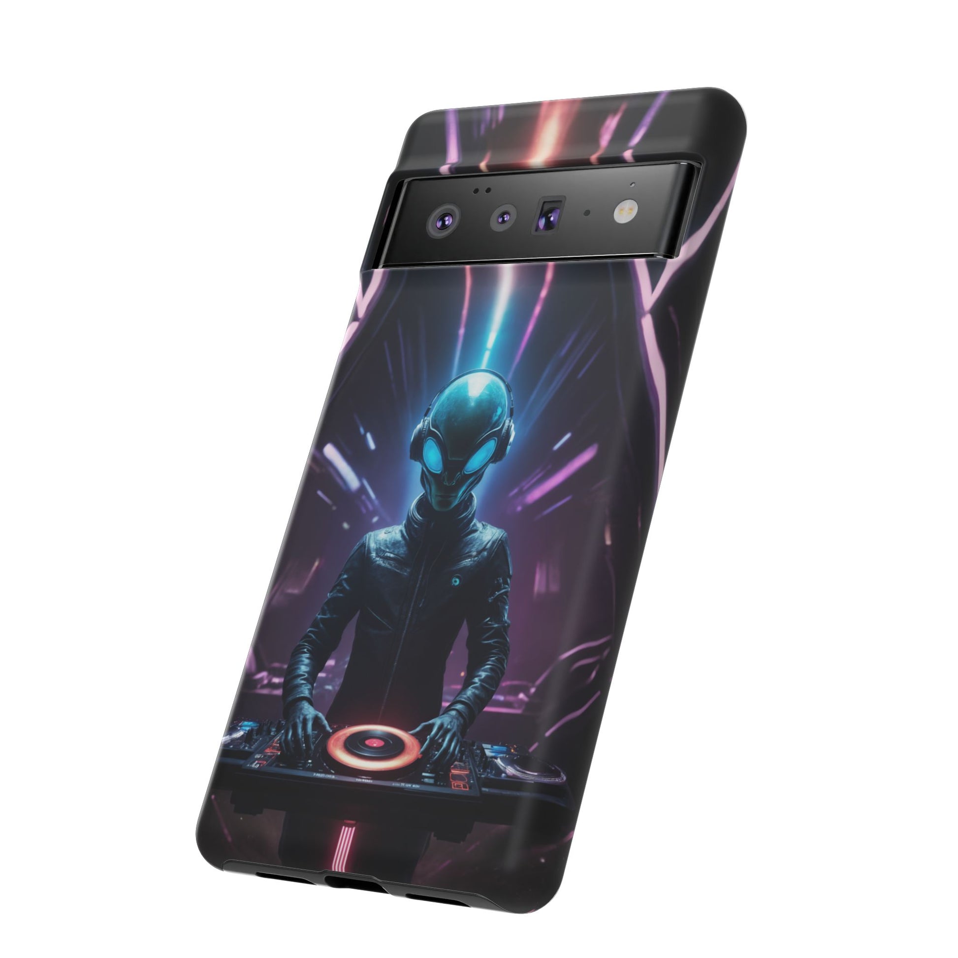 Alien DJ Phone Case for iPhone 8–16 Pro Max, Pixel 5–8 Pro, Galaxy S10–S24 Ultra - Designed by Thalia