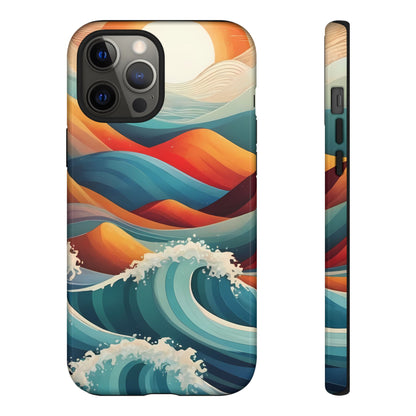 Retro Waves Stylish UV Protected Phone Case for iPhone 8–16 Pro Max, iPhone 8 Plus–13 Mini, iPhone XS–XS Max, iPhone 11–14 Pro Max - Designed by Thalia