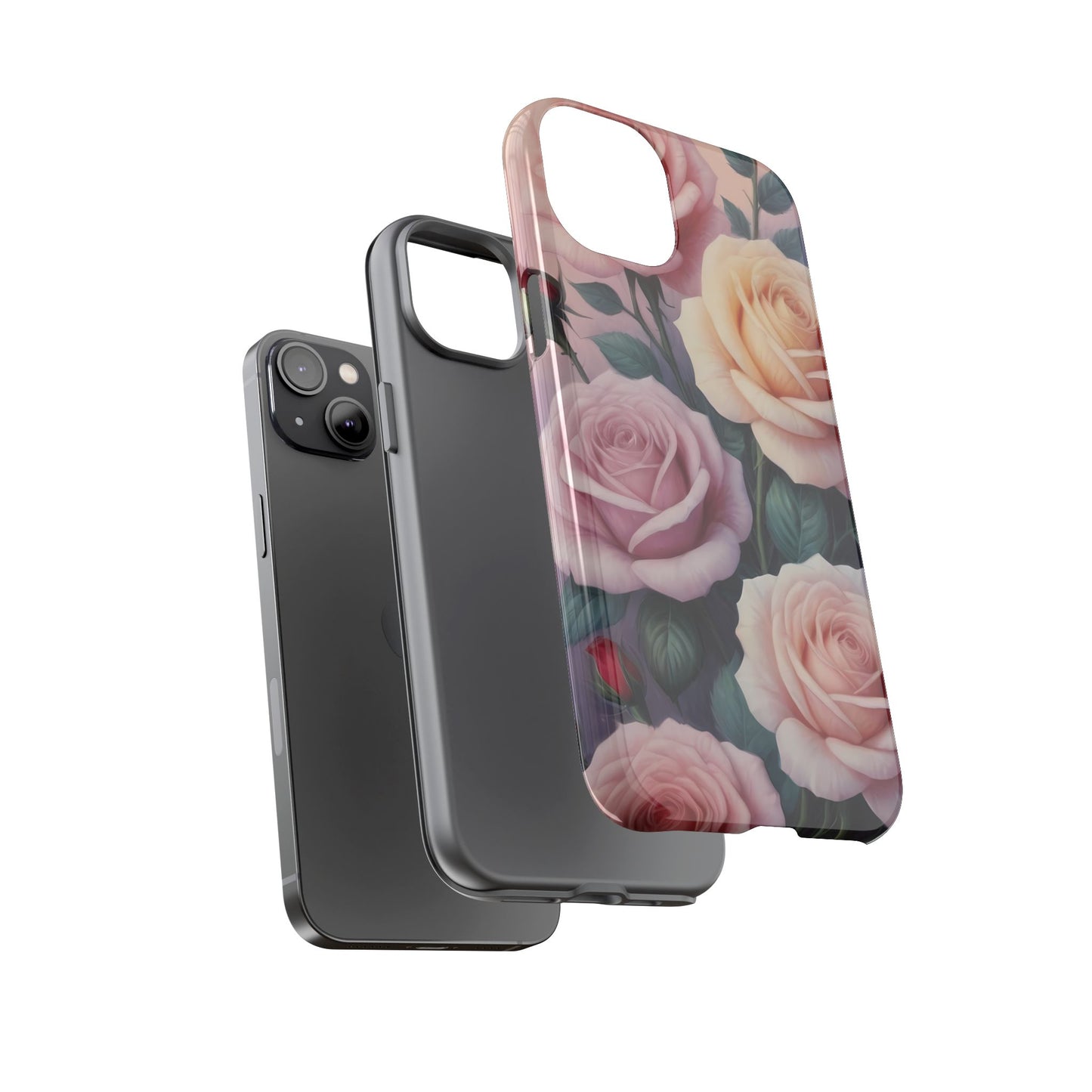 Bloom with Style - Roses Custom Phone Case for iPhone 8–16 Pro Max, iPhone 8 Plus–13 Mini, iPhone XS–XS Max, iPhone 11–14 Pro Max - Designed by Thalia