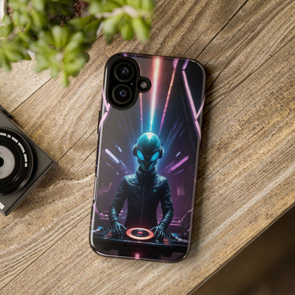 Alien DJ Phone Case for iPhone 8–16 Pro Max, Pixel 5–8 Pro, Galaxy S10–S24 Ultra - Designed by Thalia