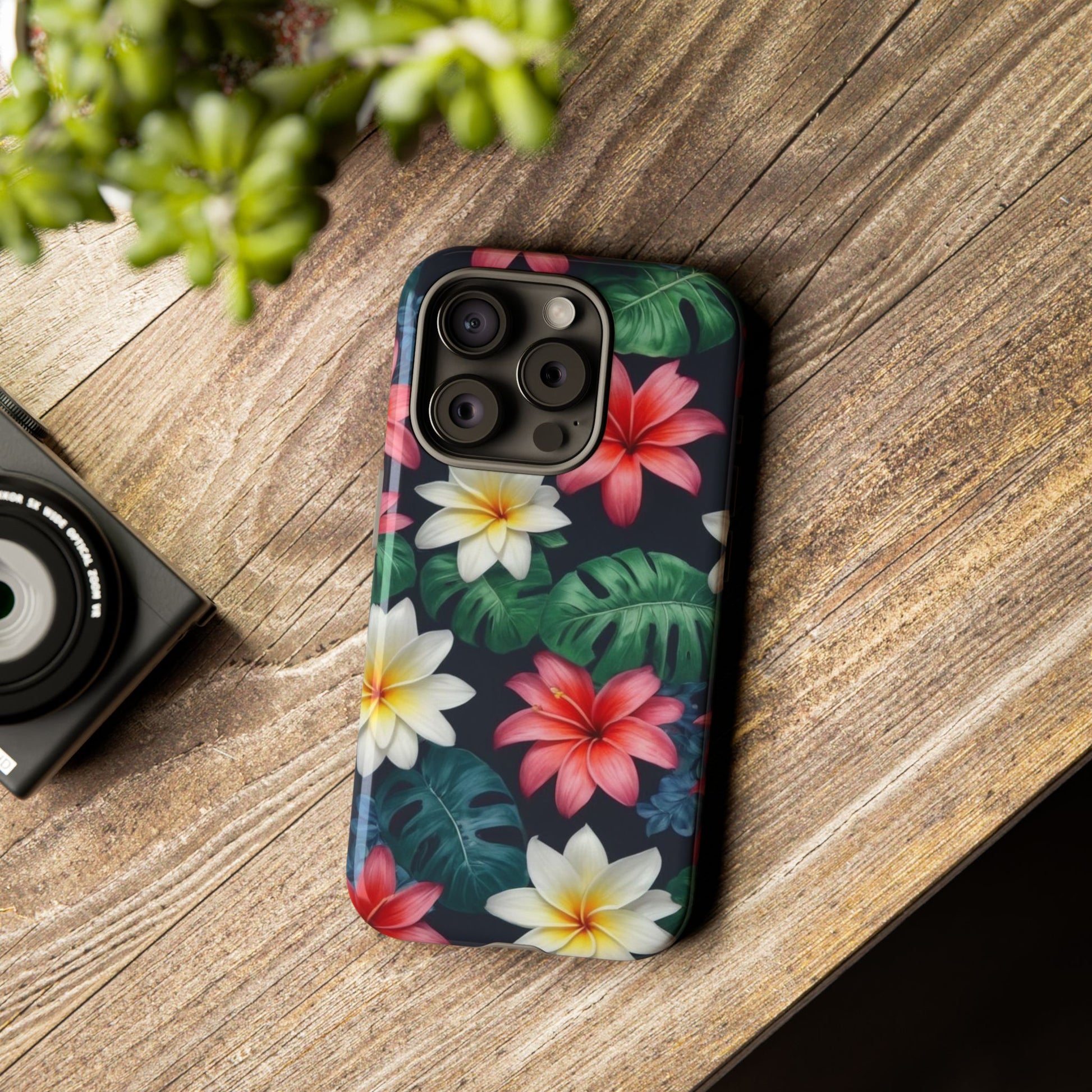 Hawaiian Flowers Phone Case for iPhone 8–16 Pro Max, iPhone 8 Plus–13 Mini, iPhone XS–XS Max, iPhone 11–14 Pro Max - Designed by Thalia