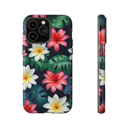 Hawaiian Flowers Phone Case for iPhone 8–16 Pro Max, iPhone 8 Plus–13 Mini, iPhone XS–XS Max, iPhone 11–14 Pro Max - Designed by Thalia