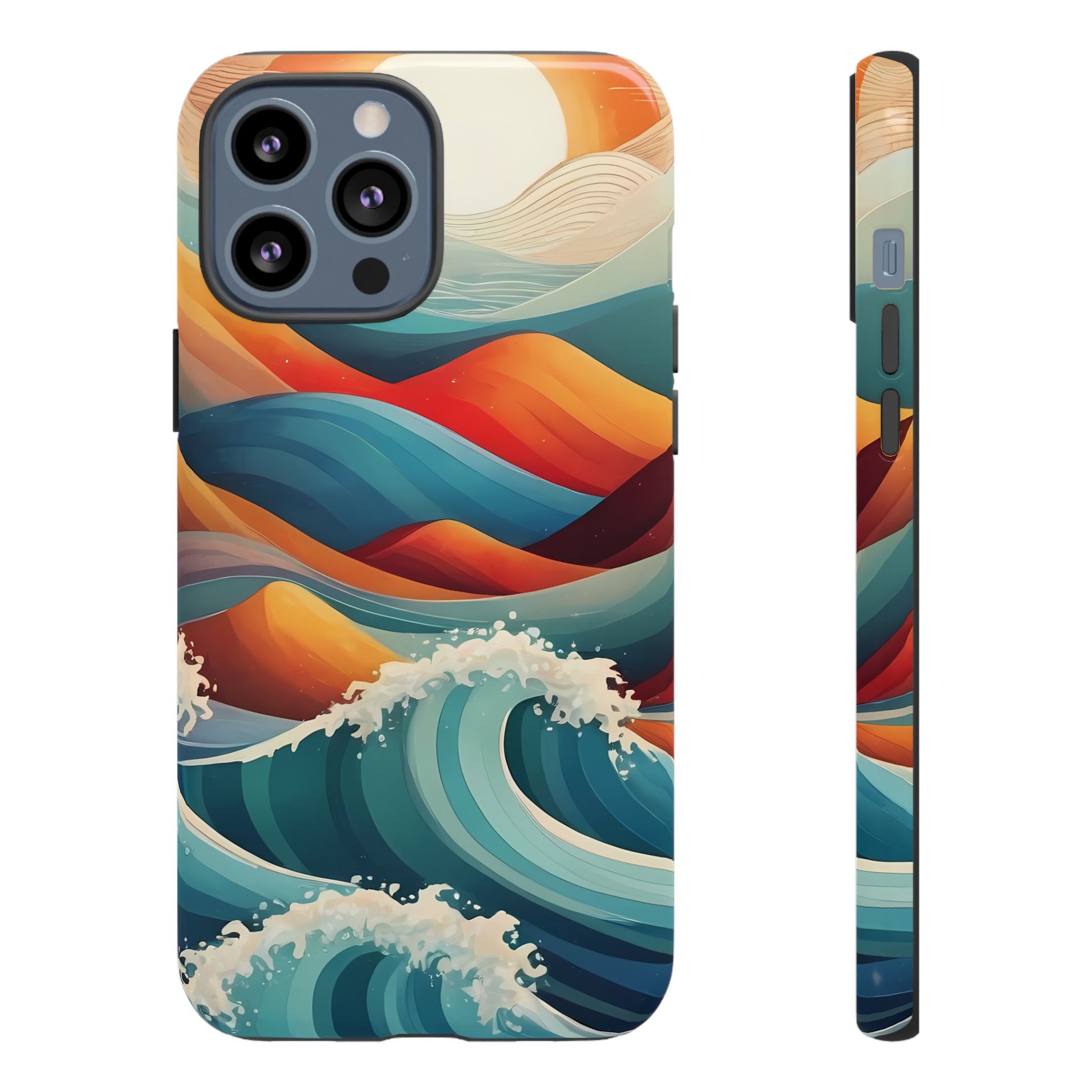 Retro Waves Phone Case for iPhone 8–16 Pro Max, Pixel 5–8 Pro, Galaxy S10–S24 Ultra - Designed by Thalia