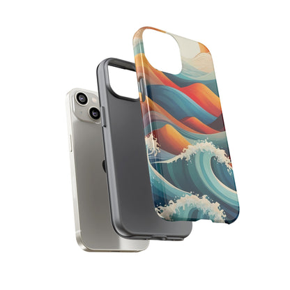 Retro Waves Stylish UV Protected Phone Case for iPhone 8–16 Pro Max, iPhone 8 Plus–13 Mini, iPhone XS–XS Max, iPhone 11–14 Pro Max - Designed by Thalia