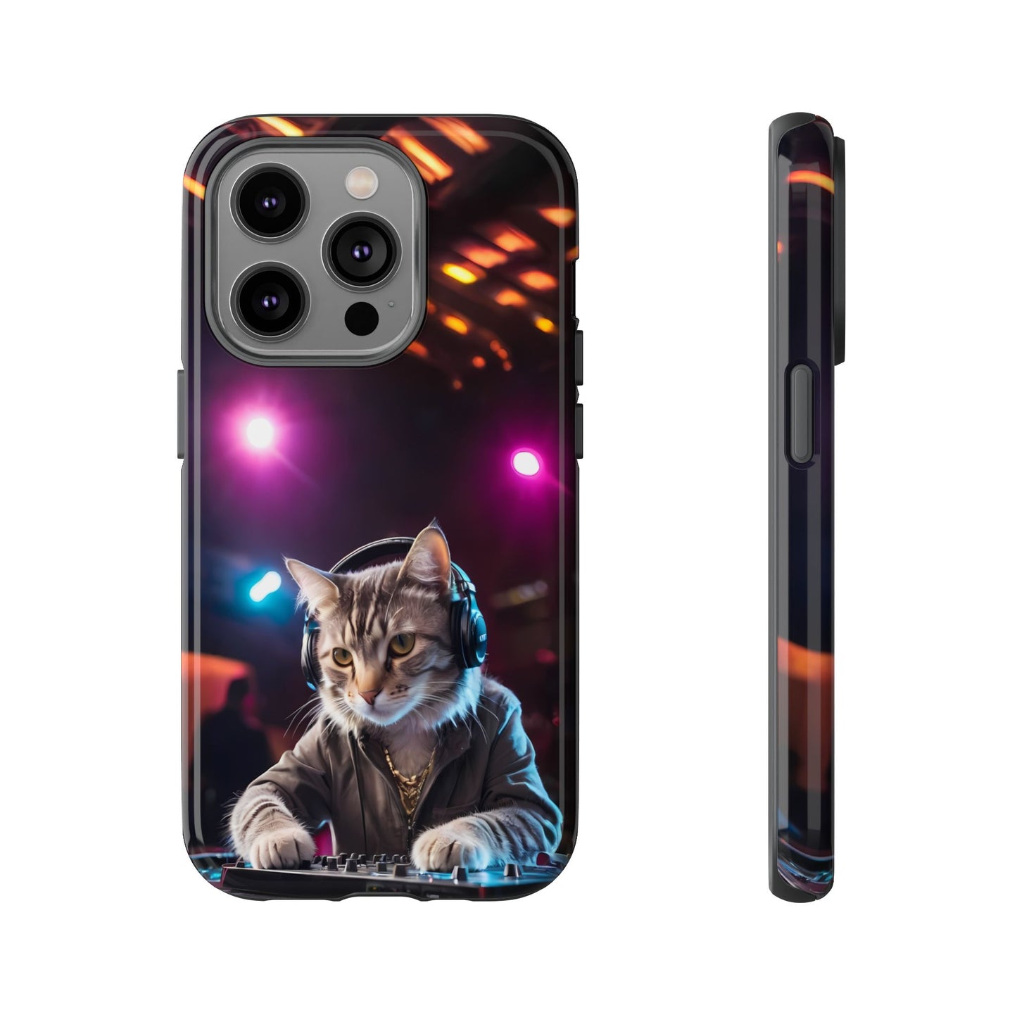 DJ Kitty Phone Case for iPhone 8–16 Pro Max, Pixel 5–8 Pro, Galaxy S10–S24 Ultra - Designed by Thalia