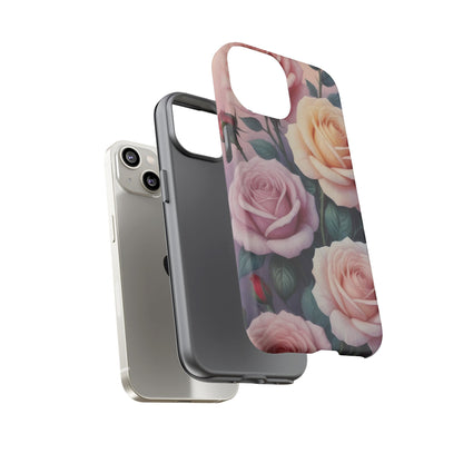 Bloom with Style - Roses Custom Phone Case for iPhone 8–16 Pro Max, iPhone 8 Plus–13 Mini, iPhone XS–XS Max, iPhone 11–14 Pro Max - Designed by Thalia