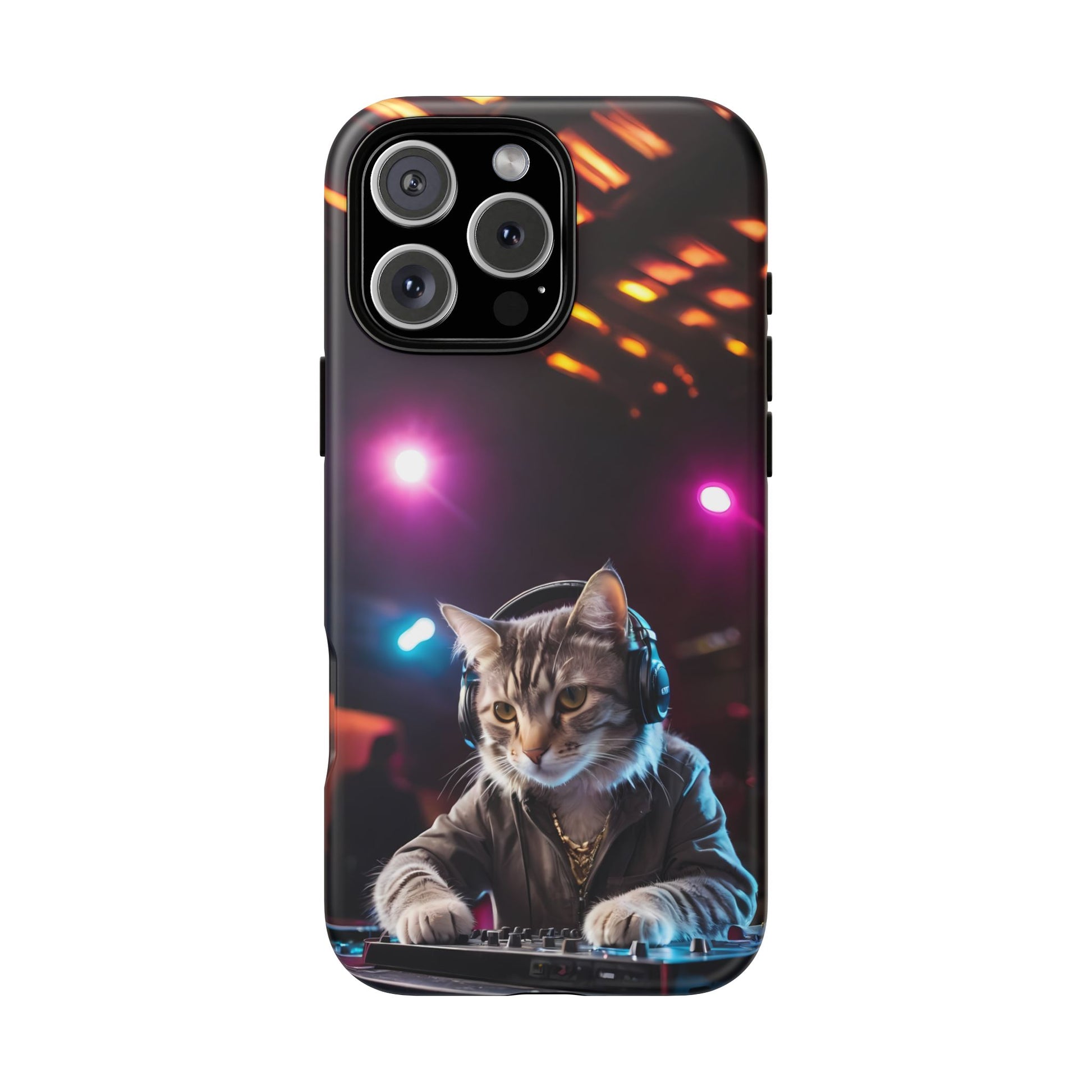 DJ Kitty Phone Case for iPhone 8–16 Pro Max, Pixel 5–8 Pro, Galaxy S10–S24 Ultra - Designed by Thalia