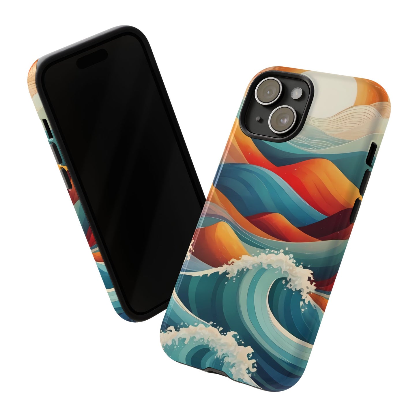 Retro Waves Phone Case for iPhone 8–16 Pro Max, Pixel 5–8 Pro, Galaxy S10–S24 Ultra - Designed by Thalia