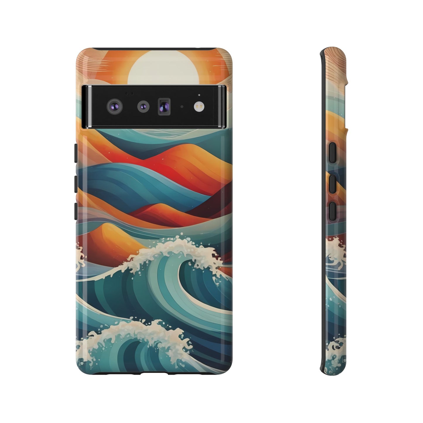 Retro Waves Phone Case for iPhone 8–16 Pro Max, Pixel 5–8 Pro, Galaxy S10–S24 Ultra - Designed by Thalia