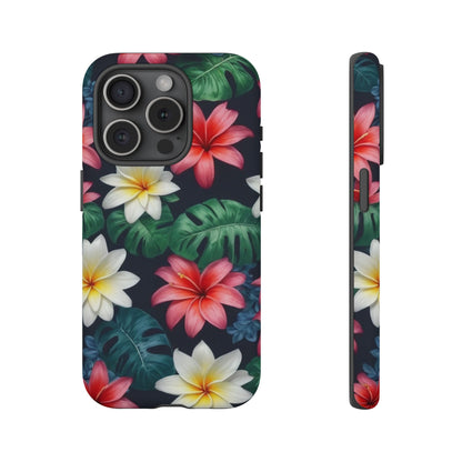 Hawaiian Flowers Phone Case for iPhone 8–16 Pro Max, iPhone 8 Plus–13 Mini, iPhone XS–XS Max, iPhone 11–14 Pro Max - Designed by Thalia