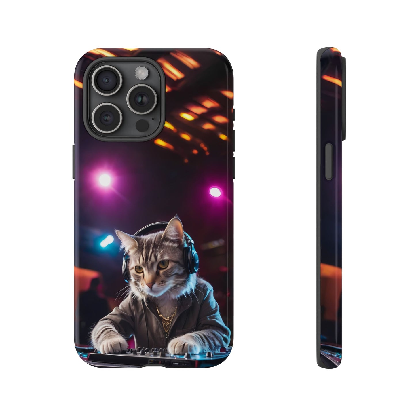 DJ Kitty Phone Case for iPhone 8–16 Pro Max, Pixel 5–8 Pro, Galaxy S10–S24 Ultra - Designed by Thalia