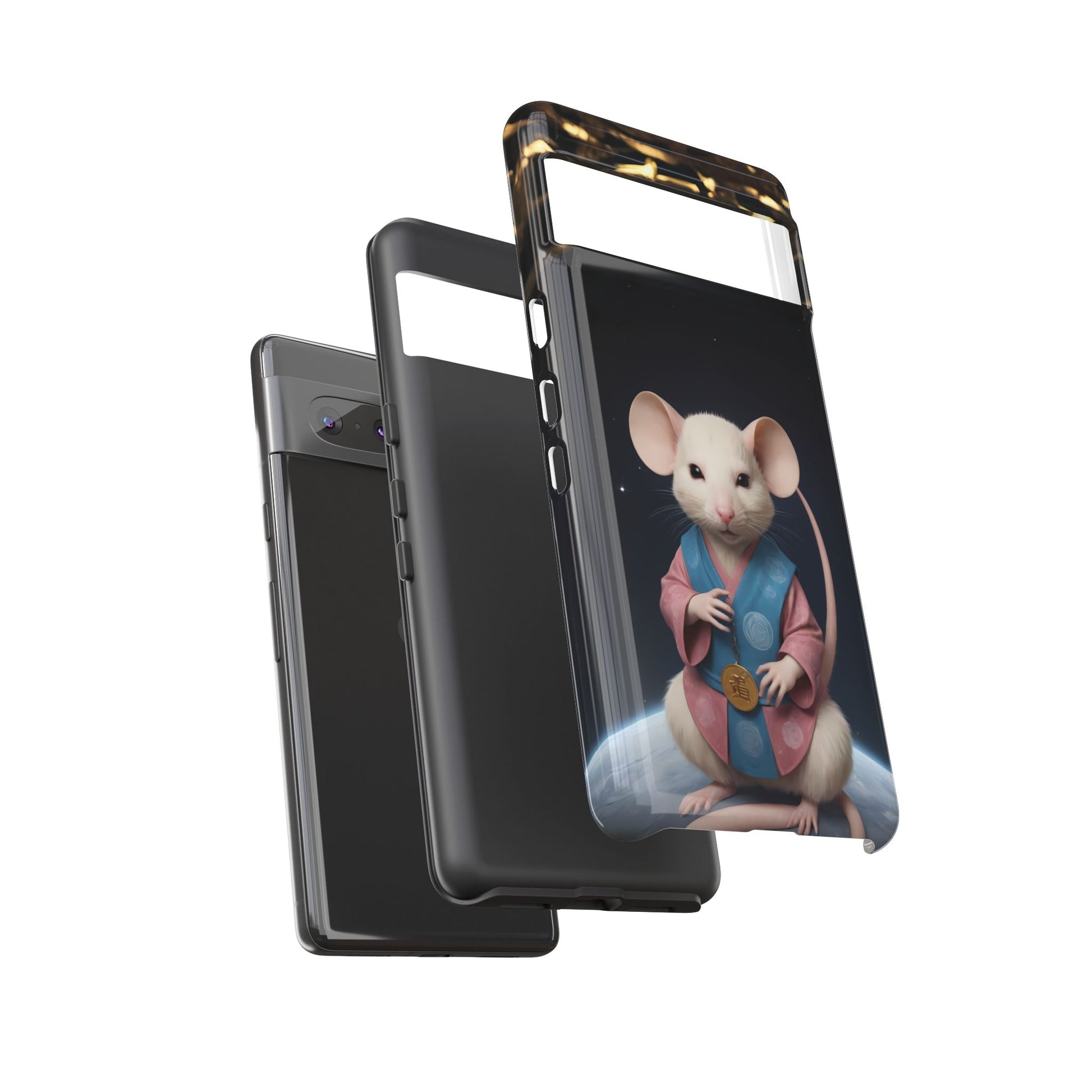 Chinese Zodiac Rat Phone Case for Google Pixel 8 Pro, Pixel 8, Pixel 7, Pixel 6 Pro, Pixel 6, Pixel 5 5G - Designed by Thalia