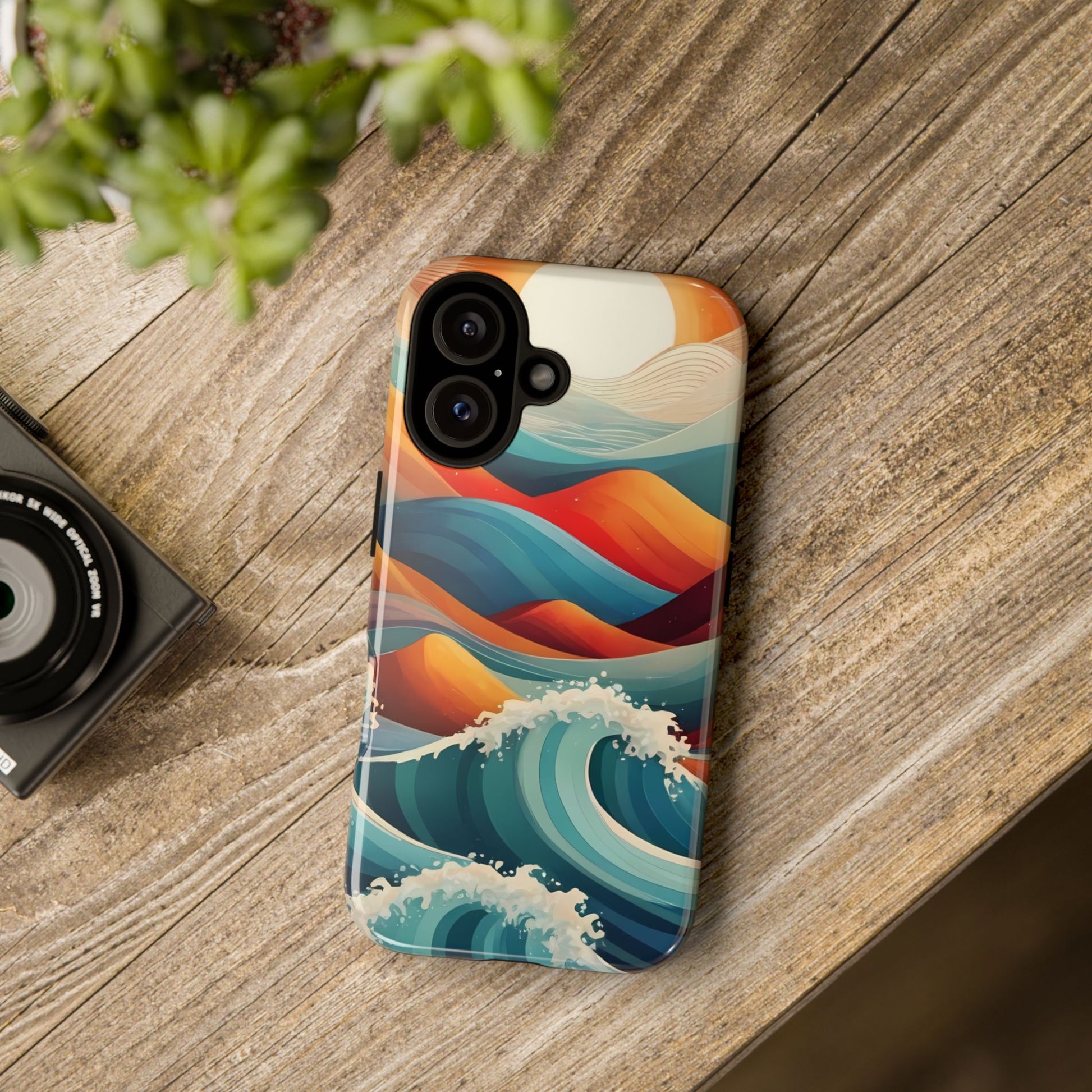 Retro Waves Phone Case for iPhone 8–16 Pro Max, Pixel 5–8 Pro, Galaxy S10–S24 Ultra - Designed by Thalia