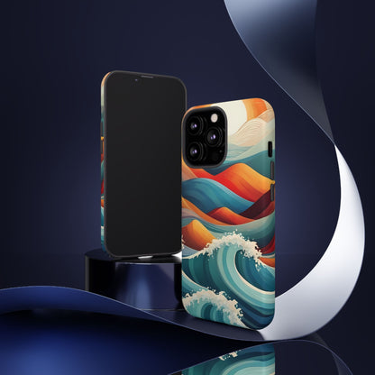 Retro Waves Phone Case for iPhone 8–16 Pro Max, Pixel 5–8 Pro, Galaxy S10–S24 Ultra - Designed by Thalia