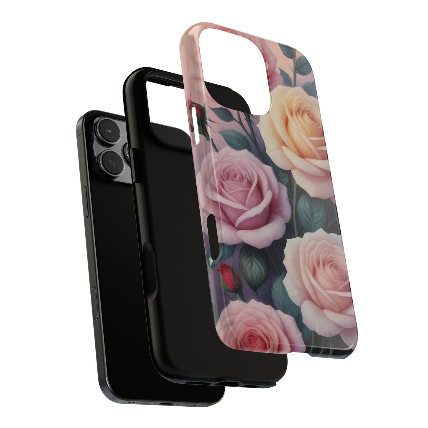 Bloom with Style - Roses Custom Phone Case for iPhone 8–16 Pro Max, iPhone 8 Plus–13 Mini, iPhone XS–XS Max, iPhone 11–14 Pro Max - Designed by Thalia