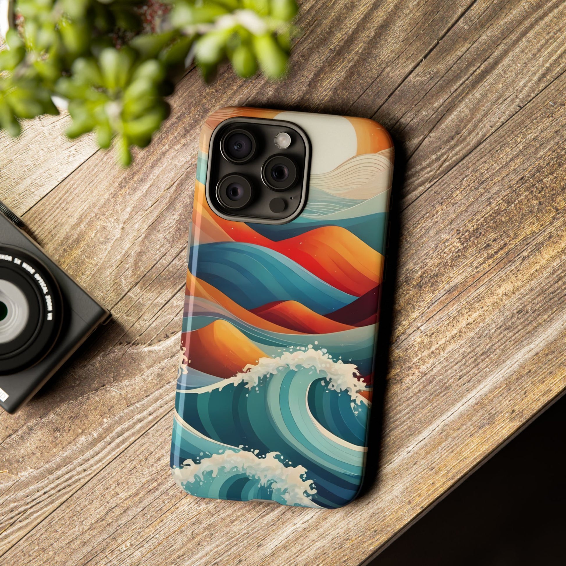 Retro Waves Phone Case for iPhone 8–16 Pro Max, Pixel 5–8 Pro, Galaxy S10–S24 Ultra - Designed by Thalia