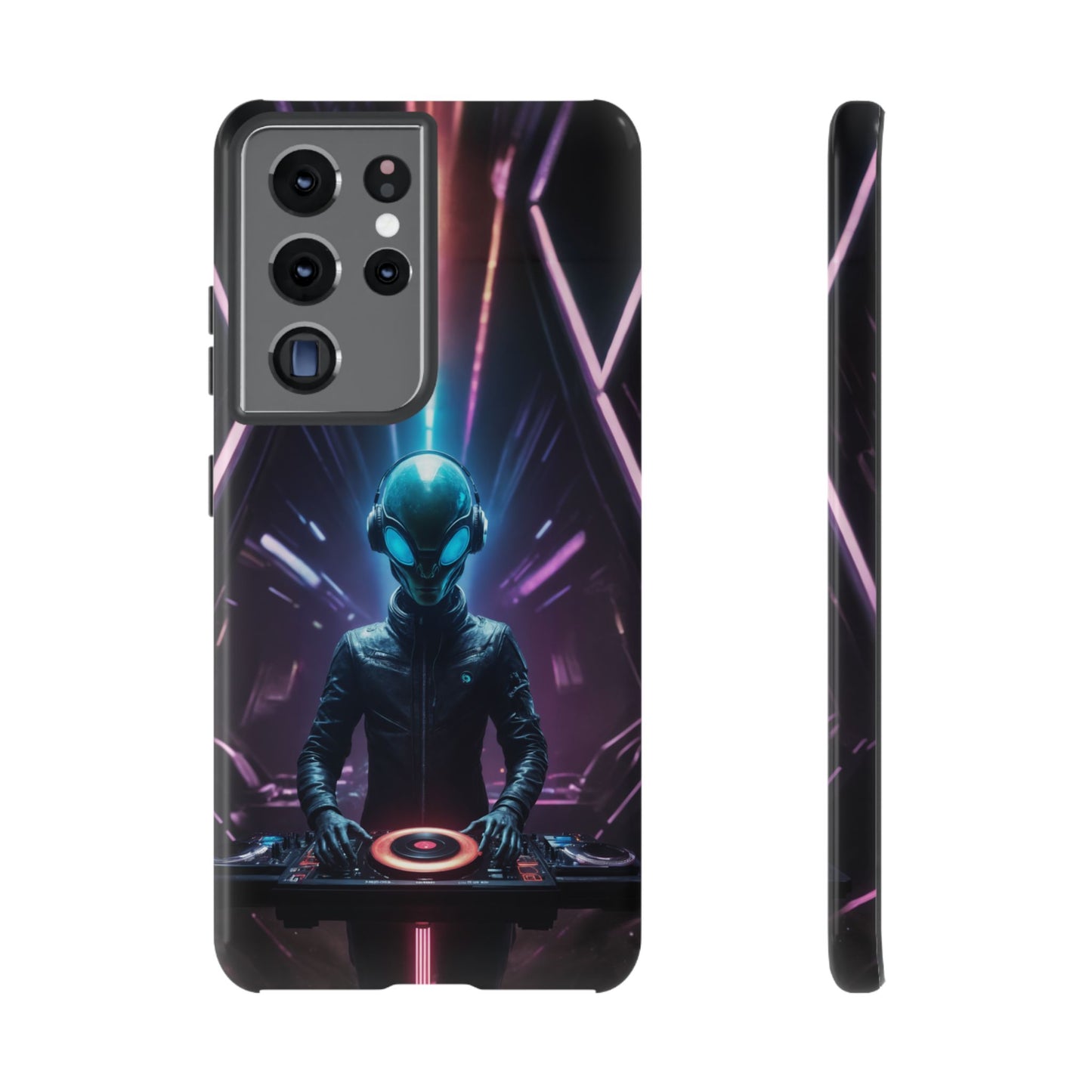 Alien DJ Phone Case for iPhone 8–16 Pro Max, Pixel 5–8 Pro, Galaxy S10–S24 Ultra - Designed by Thalia