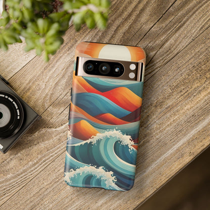 Retro Waves Phone Case for iPhone 8–16 Pro Max, Pixel 5–8 Pro, Galaxy S10–S24 Ultra - Designed by Thalia