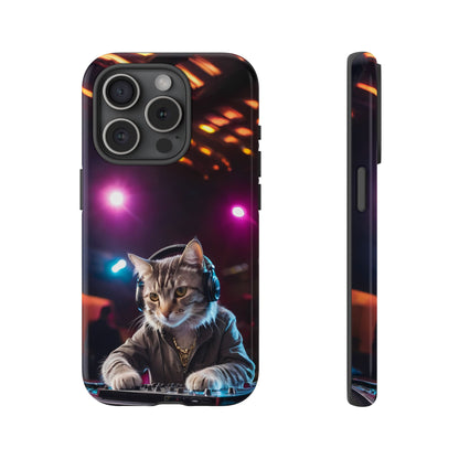 DJ Kitty Phone Case for iPhone 8–16 Pro Max, Pixel 5–8 Pro, Galaxy S10–S24 Ultra - Designed by Thalia