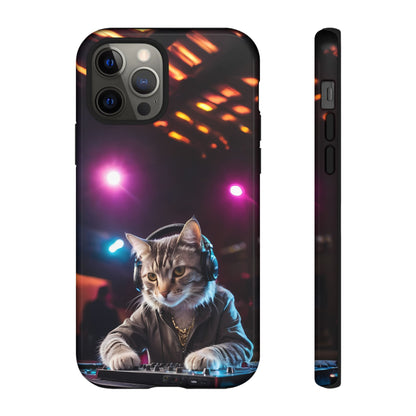 DJ Kitty Phone Case for iPhone 8–16 Pro Max, Pixel 5–8 Pro, Galaxy S10–S24 Ultra - Designed by Thalia