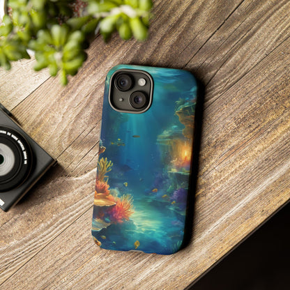 Oceanic Depths Stylish Unique UV Protected Phone Case for iPhone 8–16 Pro Max, iPhone 8 Plus–13 Mini, iPhone XS–XS Max, iPhone 11–14 Pro Max - Designed by Thalia