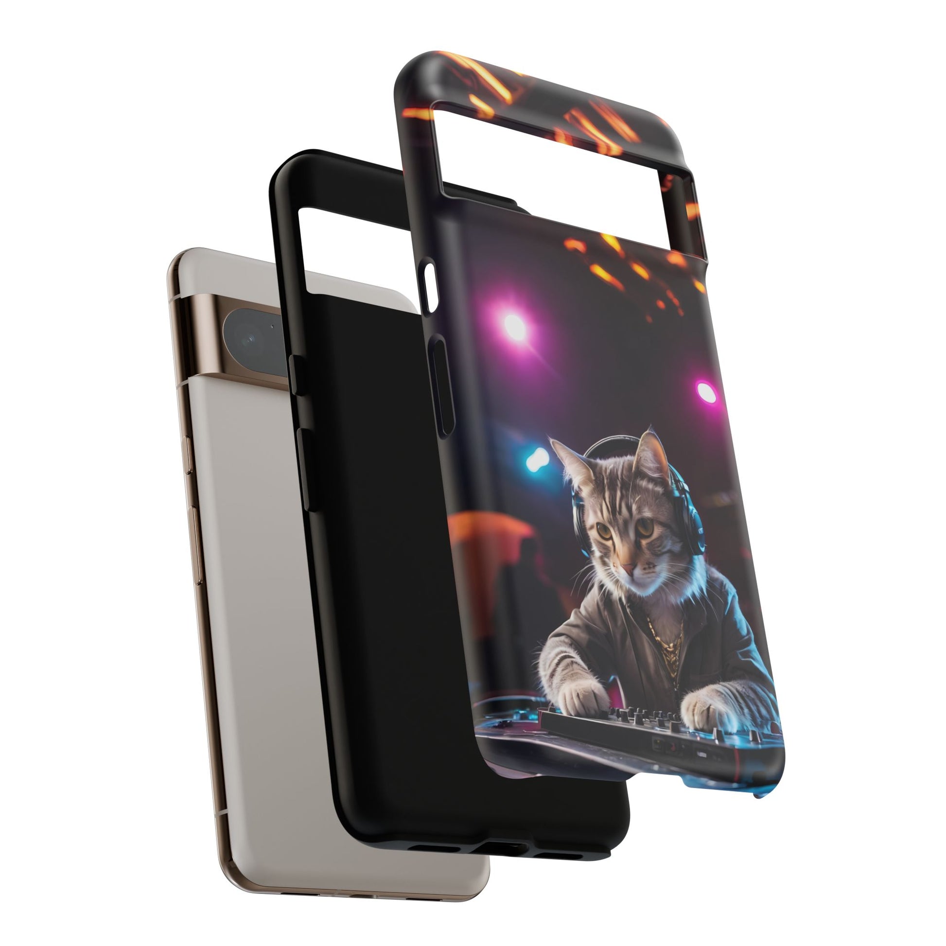 DJ Kitty Phone Case for iPhone 8–16 Pro Max, Pixel 5–8 Pro, Galaxy S10–S24 Ultra - Designed by Thalia