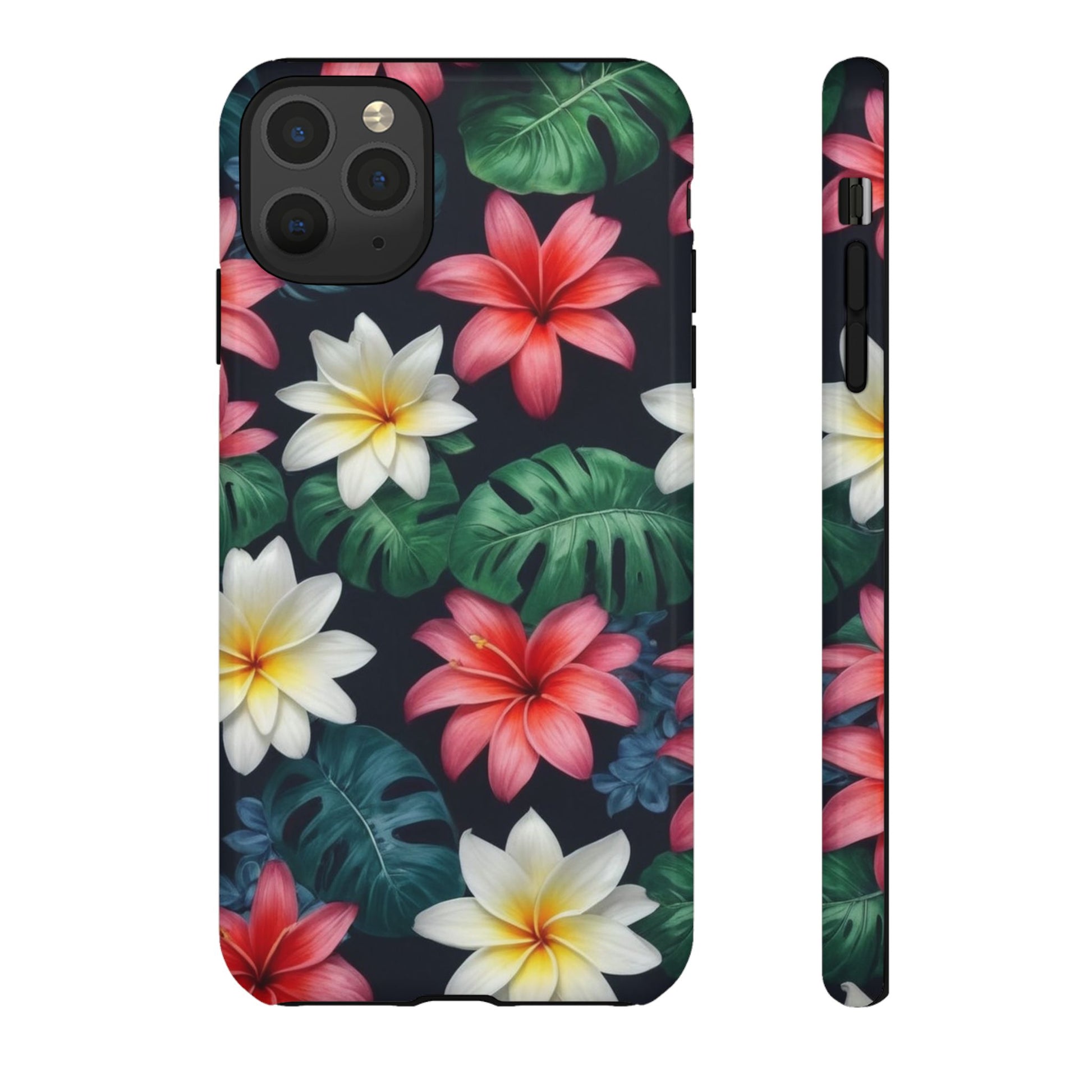 Hawaiian Flowers Phone Case for iPhone 8–16 Pro Max, iPhone 8 Plus–13 Mini, iPhone XS–XS Max, iPhone 11–14 Pro Max - Designed by Thalia