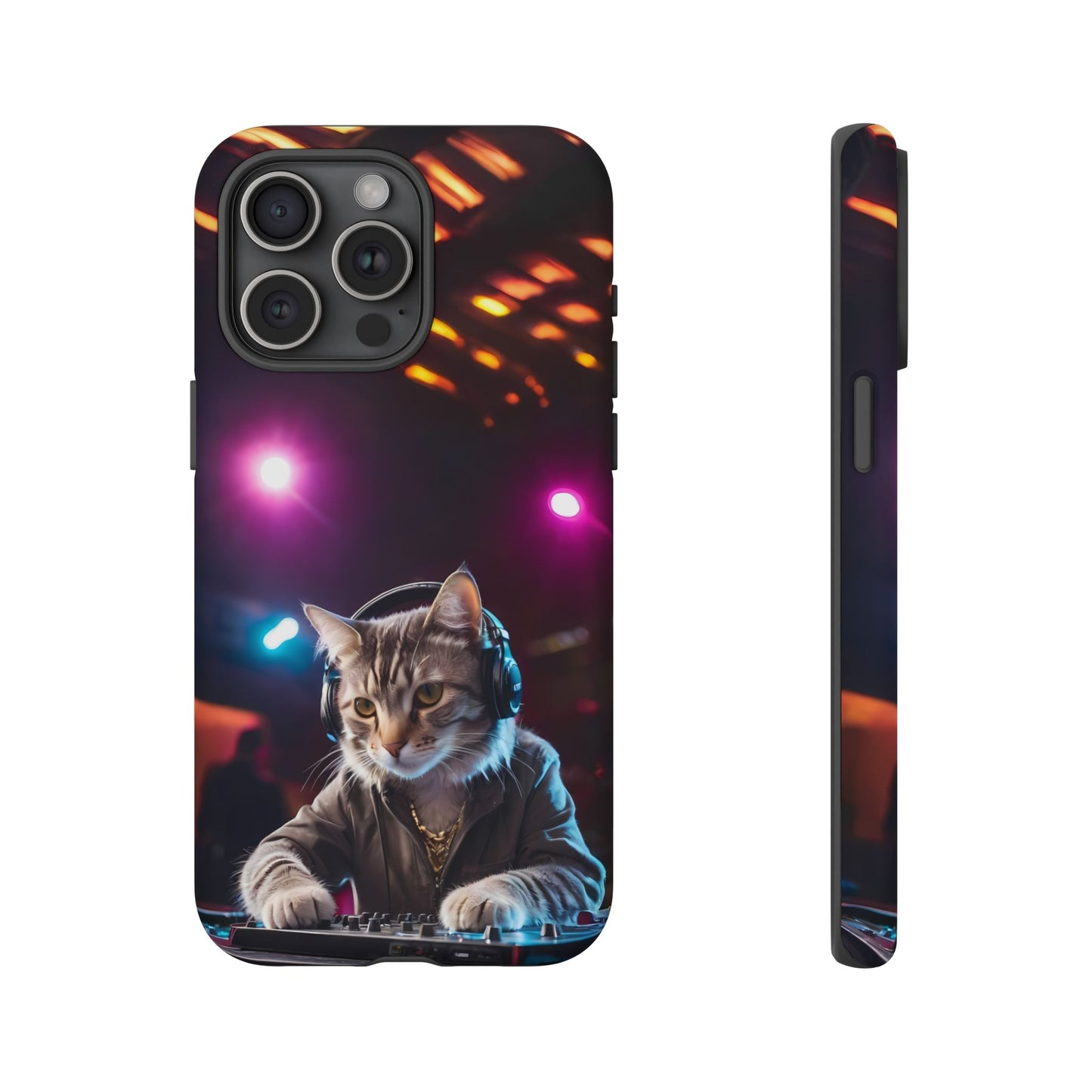 DJ Kitty Phone Case for iPhone 8–16 Pro Max, Pixel 5–8 Pro, Galaxy S10–S24 Ultra - Designed by Thalia