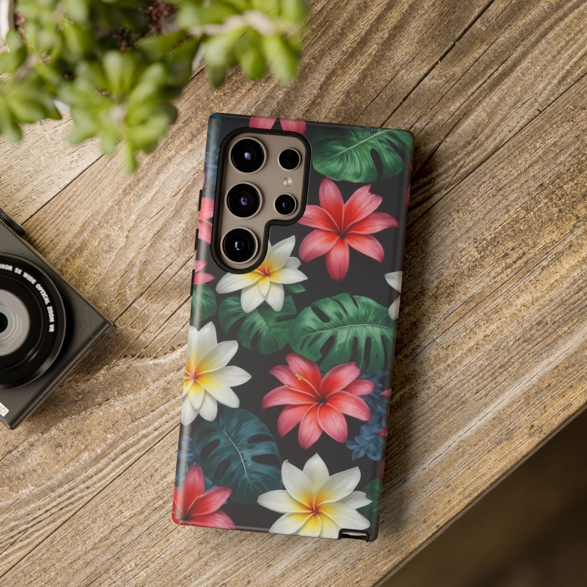 Hawaiian Flowers Custom Phone Case for Samsung Galaxy S10–S10 Plus, S20–S20 Ultra, S21, S22, S23, S24 Ultra - Designed by Thalia