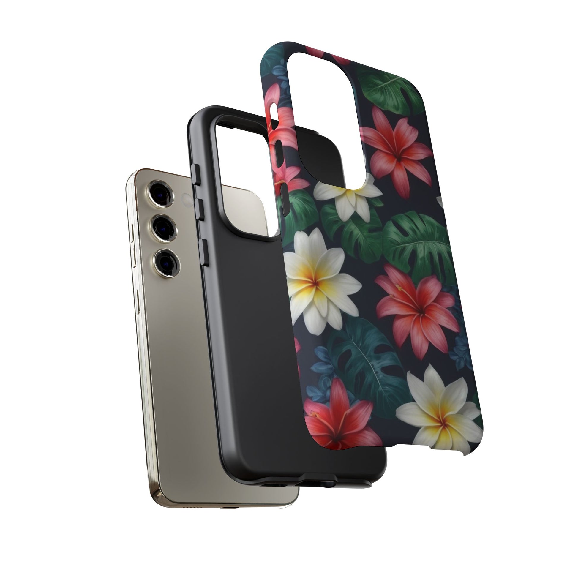 Hawaiian Flowers Custom Phone Case for Samsung Galaxy S10–S10 Plus, S20–S20 Ultra, S21, S22, S23, S24 Ultra - Designed by Thalia