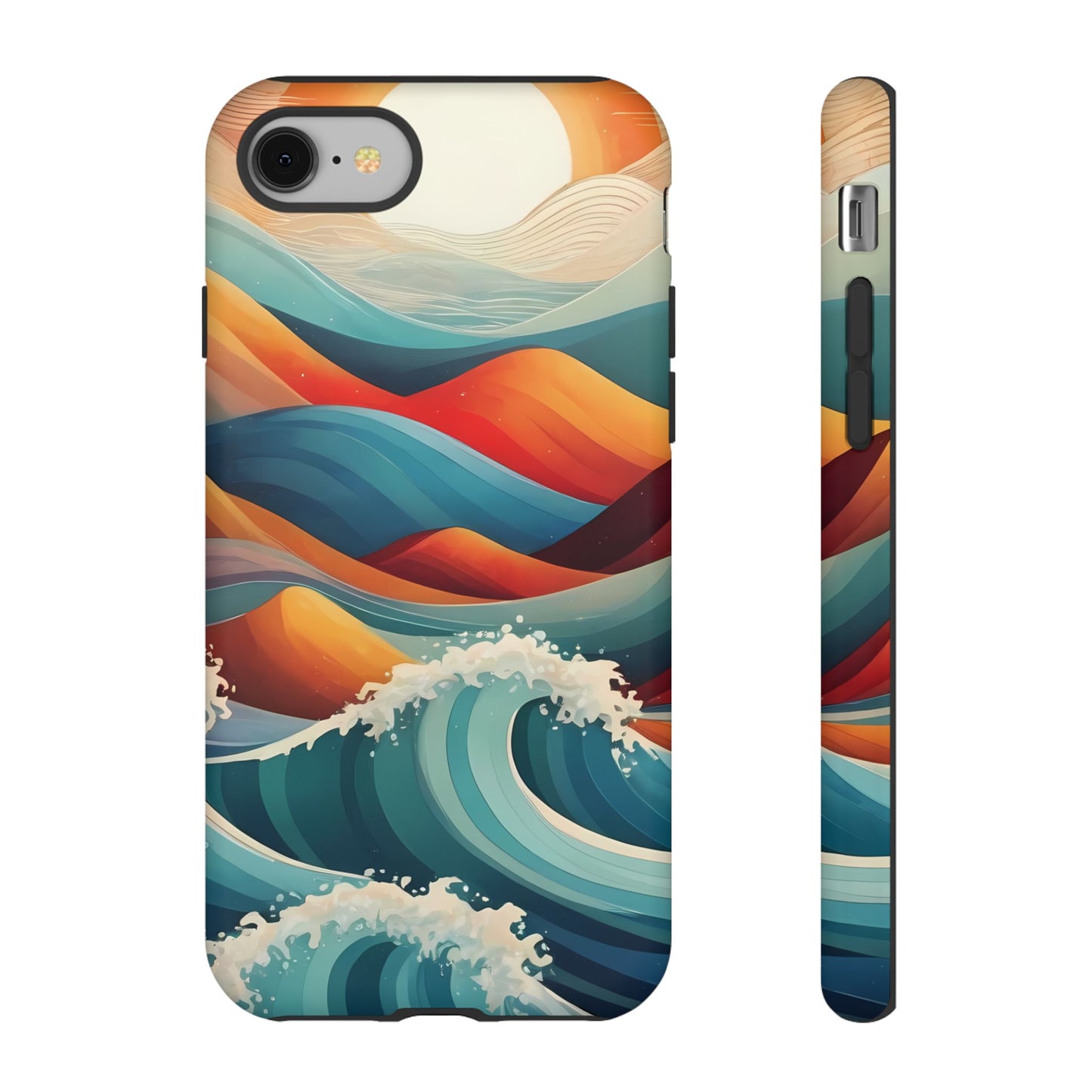 Retro Waves Phone Case for iPhone 8–16 Pro Max, Pixel 5–8 Pro, Galaxy S10–S24 Ultra - Designed by Thalia