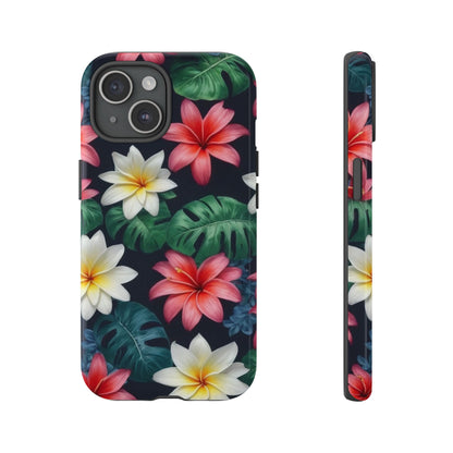 Hawaiian Flowers Phone Case for iPhone 8–16 Pro Max, iPhone 8 Plus–13 Mini, iPhone XS–XS Max, iPhone 11–14 Pro Max - Designed by Thalia