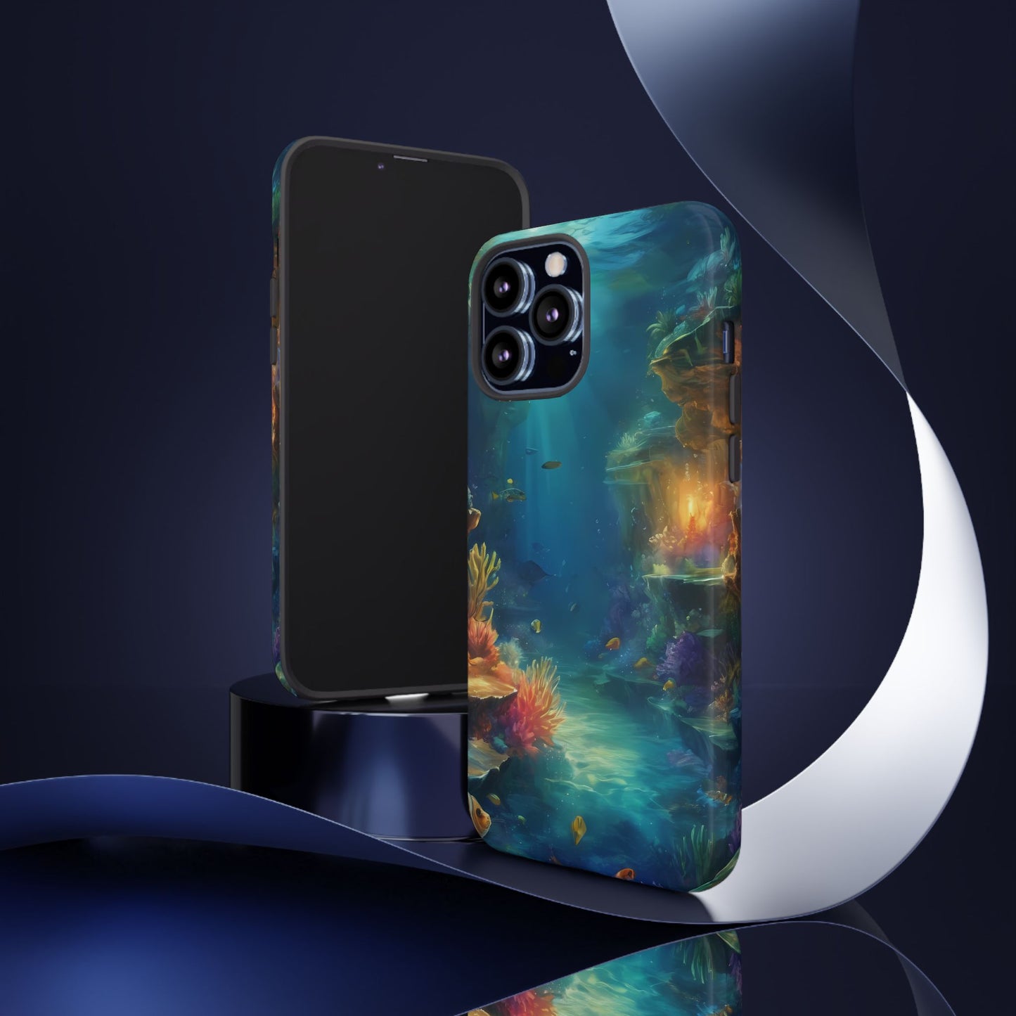 Oceanic Depths Stylish Unique UV Protected Phone Case for iPhone 8–16 Pro Max, iPhone 8 Plus–13 Mini, iPhone XS–XS Max, iPhone 11–14 Pro Max - Designed by Thalia